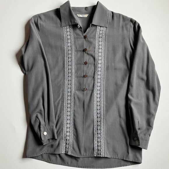 Grey & White Shirt with Fabulous Details - Picture 3 of 6